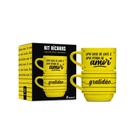 Caneca empilhada dupla 210ml frase uma dose de cafe gratidao - Brasfoot Presentes