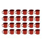 Caneca Esmaltada Retro 350Ml Vermelha Vintage Jogo 36 Pcs