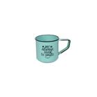 Caneca Esmaltada Verde Ciano Xicara Pequena Smile 120ml