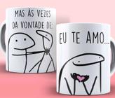 Caneca meme boneco palito te amo do tamanho da dificuldade