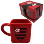 Caneca Flamengo 3D Cubo Quadrada Porcelana Vermelha Oficial