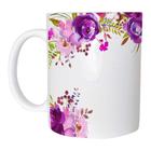 Caneca Floral Lilás de Plástico Rígido - Naltic