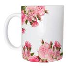 Caneca Floral Rosa de Plástico Rígido