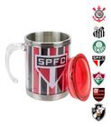 Caneca Fluminense Oficial Térmica Inox Com Tampa Time 450ml - Mileno