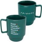 Caneca Friends Nomes Empilhável Porcelana Verde 400ML Oficial WB