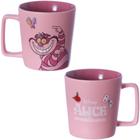 Caneca Gato Risonho Alice Cerâmica Rosa 400ML Oficial Disney - Zona Criativa