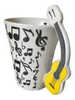 Caneca Grande Musical Alça De Violão De Porcelana