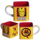 Caneca Homem de Ferro Iron Man 3d Cubo Quadrada Cerâmica 300ml Oficial Marvel - Zona Criativa