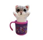 Caneca Infantil Café Chá 200ml + Chaveiro de Gato Presente