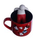 Caneca Infusor Para Chá Love Yoy Mickey Minnie Mouse Disney