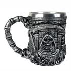 Caneca inox morte ceifador cerveja chopp rock.