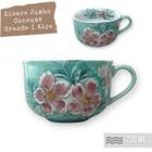 Caneca Jumbo Consume Porcelana Xícara Grande Sopa Cereal 750 ml AZALEIA SILVISTRE ROSA/TIFFANY