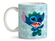 Caneca Lilo Stitch Divertida Porcelana Xícara 325ml + Caixa Presente