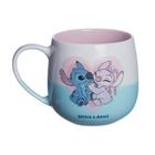 Caneca Maggie & Stitich Namorados Cerâmica 400ml - Disney