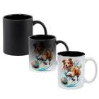 Caneca Mágica Fosca Interna Preta Muda de Cor 325ml CACHORRO DOG FUTEBOL 3