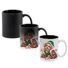 Caneca Mágica Fosca Interna Preta Muda de Cor 325ml CACHORRO DOG NATAL PAPAI NOEL 1