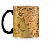 Caneca Mágica Senhor dos Anéis Mapa da Terra Média - Starnerd