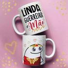 Caneca Meme Flork Linda Guerreira e Mãe - Dia Das Mães