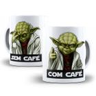 Caneca Mestre Yoda Star Wars Com Café Sem Café Porcelana