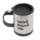 Caneca Mixer de Aço Inox com Tampa 380 ml Lyor