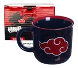 CANECA PORCELANA AKATSUKI NUVEM NARUTO SHIPPUDEN PRETA E VERMELHO 330M