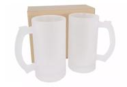 Caneca para Sublimação Chopp Vidro Jateada 475ml 2 Unidades