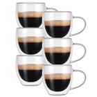 Caneca Parede Dupla Xicara Vidro Café Chá 250ml 6 Unidades - AllMix