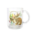 Caneca Pascoa Grande de Vidro Com coelhos E Cenouras Sortidos