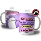 Caneca Personal Trainer Mulher Divertida - Coleção Florks Profissões