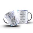 Caneca Personalidade Signo Aquário com Flores 325ml