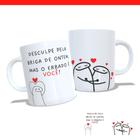 Caneca Personalizada Casal - briga de ontem + Embalagem branca para presente