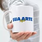 Caneca Personalizada de Porcelana Com a Sua Arte ou Logotipo 325ml