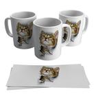 Caneca Personalizada Gato 3D Veterinário Pet 325ml