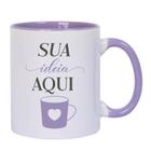 Caneca personalizada lilas interior e alça - BW Presentes