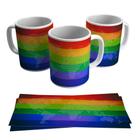 Caneca Personalizada Mapa Mundi Lgbt Bandeira Colorida 325ml