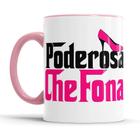 Caneca Personalizada Poderosa Chefona (Rosa) 325ml Xícara Porcelana Presente Humor Criativo