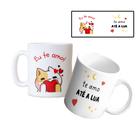 Caneca Porcelana 325ml Eu Te Amo Até A Lua Presente Personalizado Fofo Casal