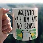 Caneca Porcelana Aguentei Mais Um Ano No Brasil Flork