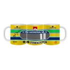 Caneca Porcelana Ayrton Senna Brasil Presente 325ml Premium