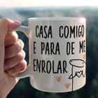 Caneca Porcelana Casa Comigo E Enrolar Flork Presente