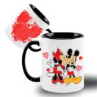 Caneca Porcelana Casal Mickey Minnie Coração Casal