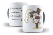 Caneca Porcelana Casamento Presente Padrinhos