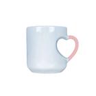 Caneca Porcelana Corpo e Alça Coração Rosa - 330ml