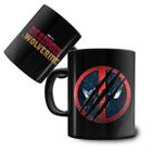 Caneca Porcelana Deadpool e Wolverine Preta Marvel