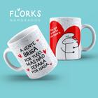 Caneca Porcelana Dia Dos Namorados Flork Briga Mas Não Separa Casal Love  Presente Mor- MEGA OFERTA!