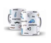 Caneca Porcelana Dia dos Pais Qualidades Amigo Amoroso