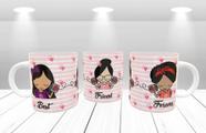 Caneca Porcelana Divertida Amizade Trio Best Friend Forever