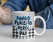 Caneca Porcelana Divertida Dia dos Pais Lista Azul Amigo