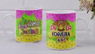 Caneca Porcelana Divertida Festa Junina Pula Fogueira ai ai