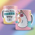 Caneca Porcelana Divertida Lhama Cansei Dessa M Quero Café